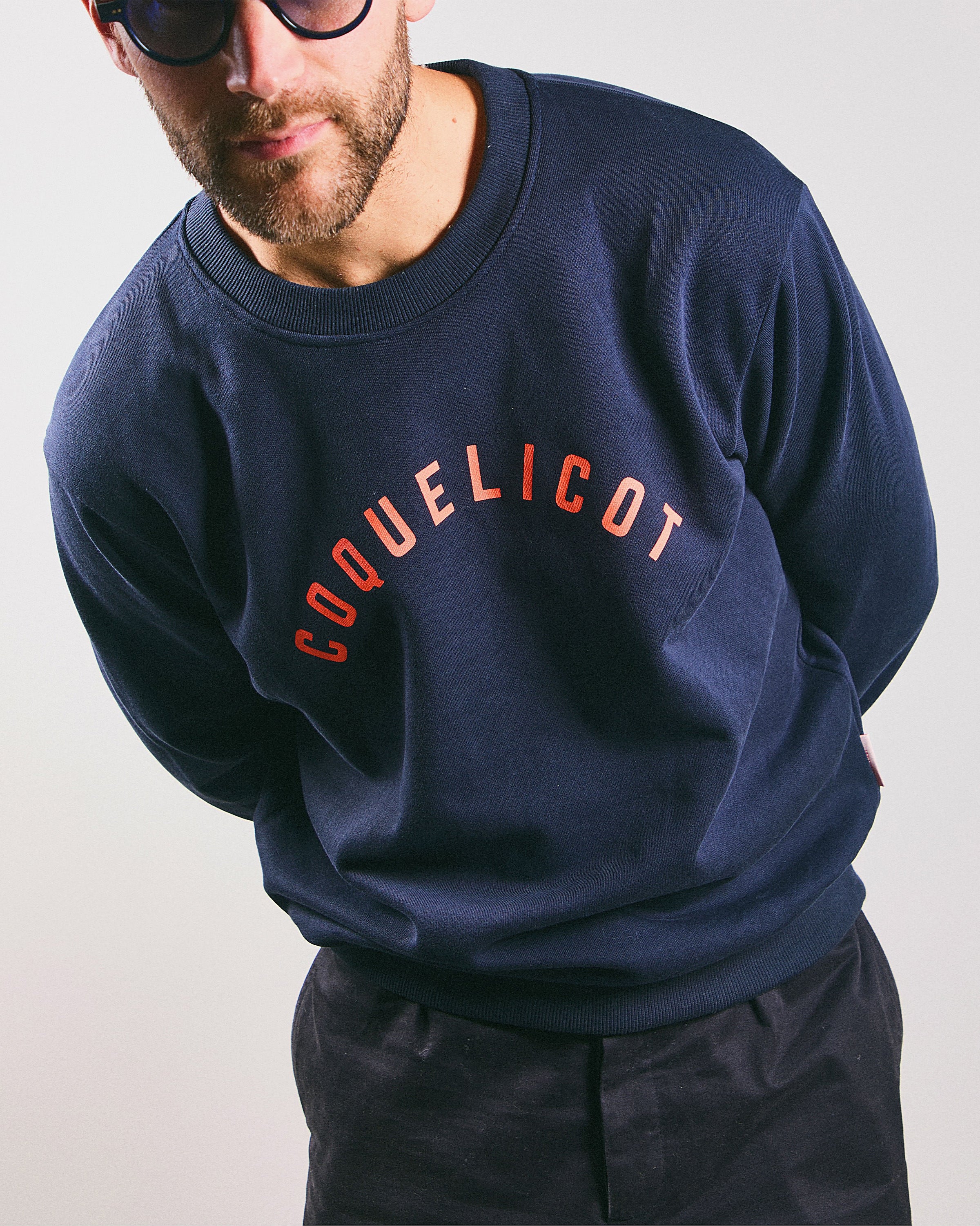 PRINT SWEAT navy