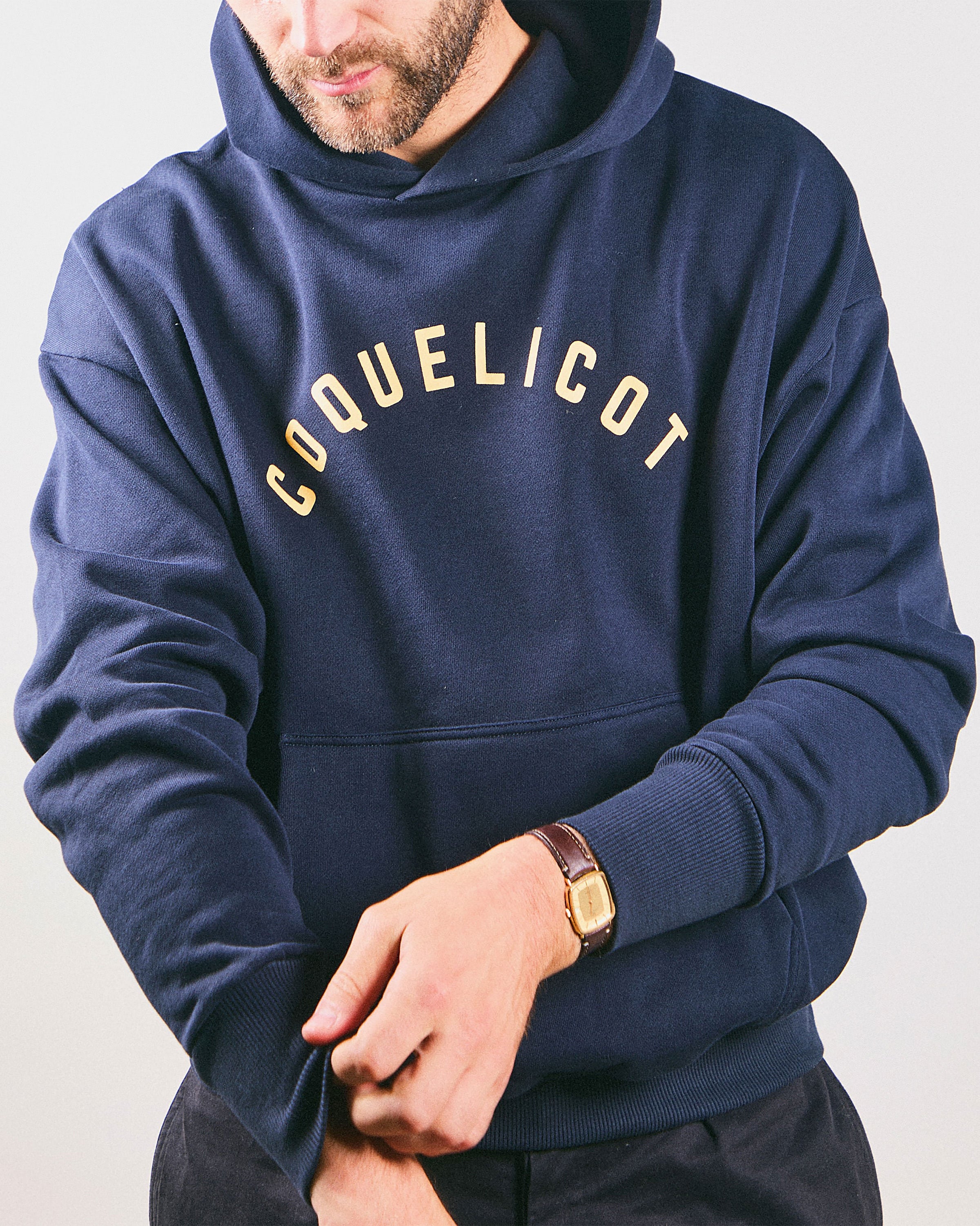 PRINT HOODIE navy